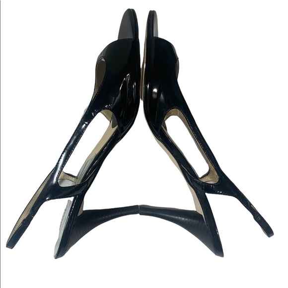 - Michael Kors Black Patent Leather Slingback Strappy Sandals - Picture 5 of 7